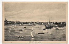 AK Schierstein a. Rh., Dampfschiff, Segelboote, Ruderboote