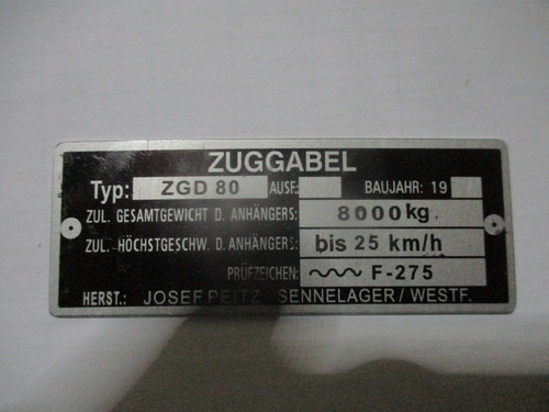 Josef peitz typenschild schild - peitz,