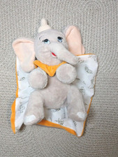 Elefant Stofftier Nicotoy Simba Kuscheltier grau Orange Kuscheltuch Kuscheldecke