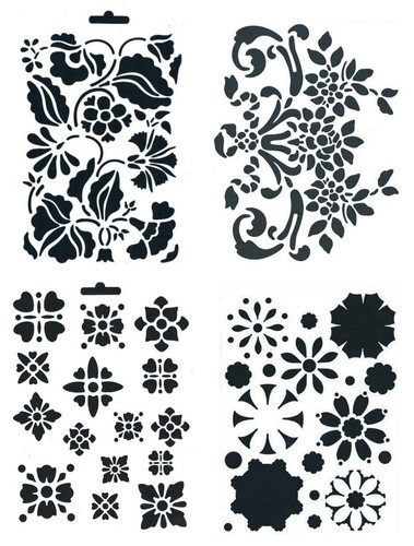 Schablone blüten ornamente - 1,
