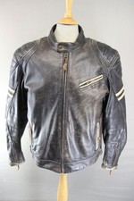 JTS BRAUNE LEDER BIKER JACKE IM DISTRESSED-LOOK MIT CE ARMOUR & THERMOFUTTER 46 IN