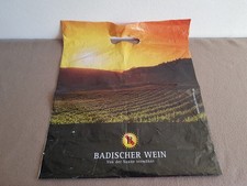 alte Plastiktüte Badischer Wein von der Sonne verwöhnt 37,5 cm x 44 cm  Sammler