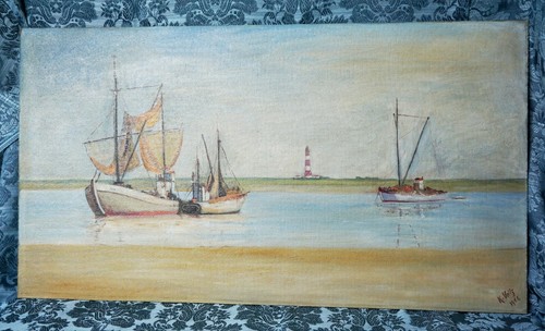 ölbild nordsee signiert - nordsee, k