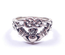 Claddagh Ring keltisch 925 Sterling Silber 5,8 g UK Größe Q 1/2