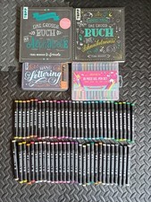 Handlettering Set mit 2 Büchern, Gelstiften, Brushpens und Broadpens