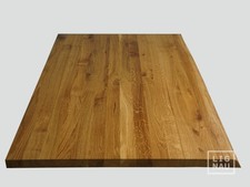 Tischplatte Massivholzplatte Eiche Rustikal massiv 40mm DL naturgeölt Baumkante