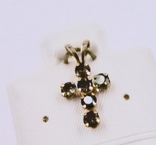 Edler Anhänger Kreuz mit Turmaline in 417 10 kt Gold Glauben Taufe