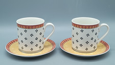 Villeroy & Boch Switch Plantation Sahib 2 Kaffeebecher 2 Untertassen Porzellan
