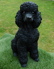 Gartenfigur Hund Pudel schwarz 46cm 2895 Garten lebensecht Figur