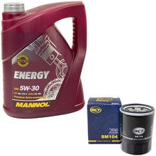 Motoröl Set 5W-30 5 Liter + Ölfilter SM 104 für Fiat Ford Honda KIA Mazda Lancia