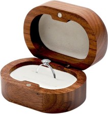 Holz Ringbox, Vintage Walnuss