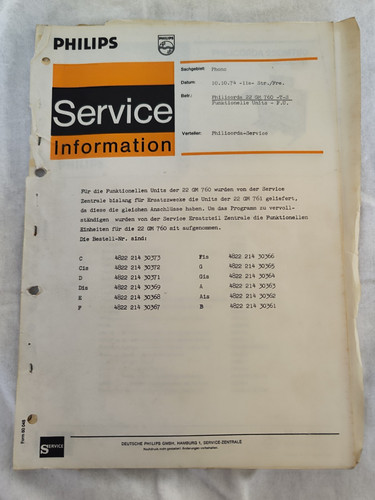 Philips service philicorda - service,