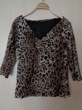 top Damen nice connection Leo Shirt Oberteil Bluse Gr. 40