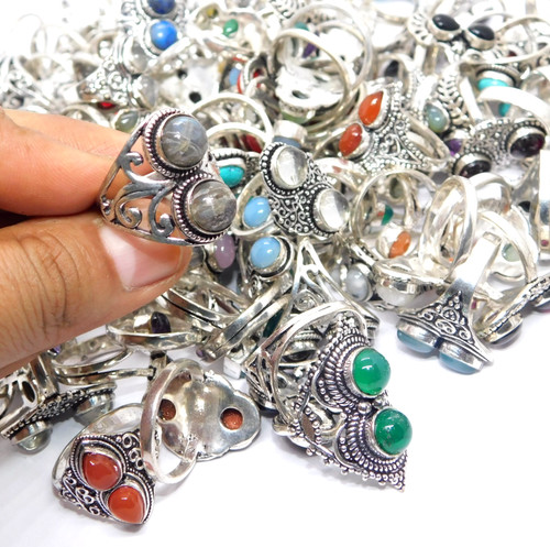 Gemischtes edelstein ringe set - gemischtes,