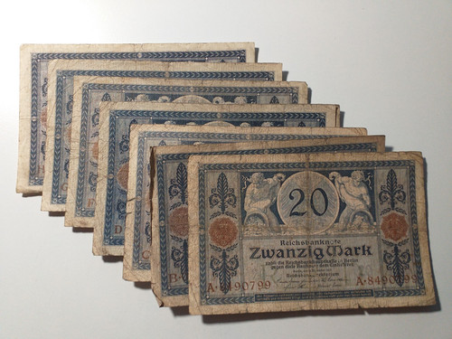 Geldschein posten mark - geldschein, 20