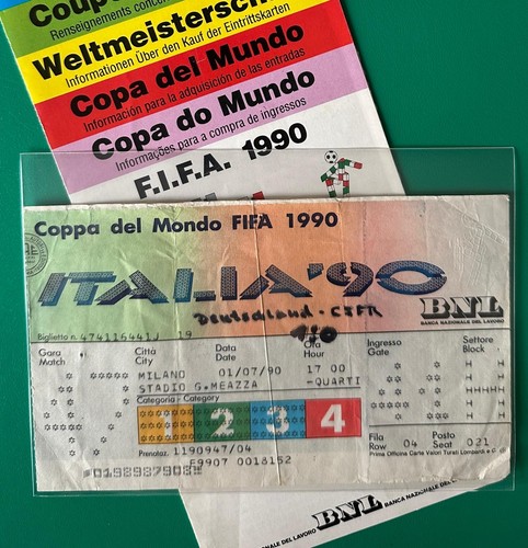 Ticket world cup 1990 - world,