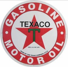 USA XXL US Schild: TEXACO Gasoline Motor Oil -  Durchmesser ca. 60 cm