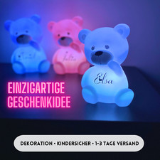 Nachtlicht Farbwechsel Personalisiert mit Namen Kinderzimmer Babygeschenke Taufe