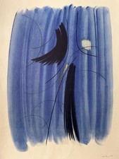 Hans Hartung Original Farboffset Lithographie 1957 - Probe für Plakat - Informel