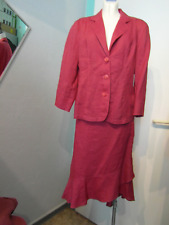 Christian Berg Damen Leinen Kostüm Zweiteiler Blazer Rock Gr. 42 Neu