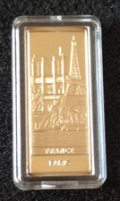 Gedenkprägungen Goldbarren Deko France / Paris 