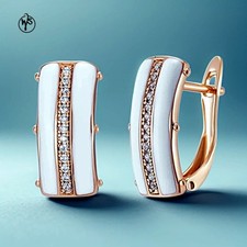 Ohrringe weiße Emaille