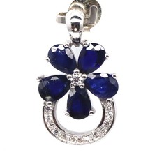 925 Silber 4 x 6 Mm. Blauer