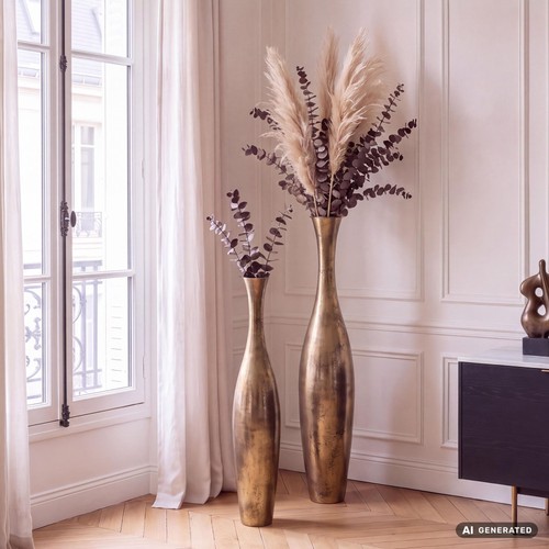 Vase finebuy aluminium gold - vase,