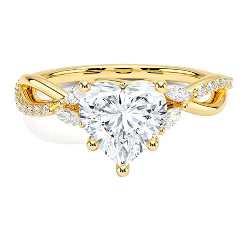 14k gelbgold kunstdiamanten - 14k,