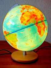 Hochwertiger Kinder Leuchtglobus, 27cm D, 35cm H, Columbus-Verlag Globus, 230 V