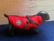 FASHION SPORTS - Hunde Wintermantel mit Geschirr - Hundemantel - Rücken ca.33cm