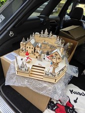 Lichterbogen Schwibbogen Weihnachten LED Dorf Fensterdekoration Holz