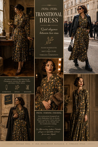 Vintage 1930s kleid seide - vintage,