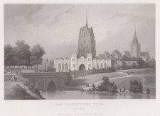 Rostock Kröpeliner Tor Original Stahlstich Poppel u. Kurz 1856