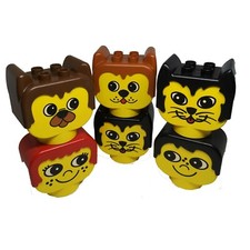 Lego Duplo 6 Köpfe Figuren Bausteine Vintage Tiere Primo Spielen Kinder