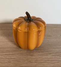 Partylite Kürbis Patch Keramik Kerzenhalter Halloween Herbst Orange Brandneu