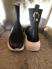 Stiefelette schwarz von AIGNER m. weißer Sohle Gr. 42 -NEU-  ungetragen