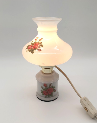 Tischlampe glas rosenmuster - tischlampe,
