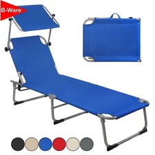 B-WARE * Sonnenliege mit Dach verstellbarer Rückenlehne Strandliege Liege Garten