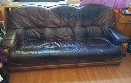 Ledersofa gebraucht braun - gebraucht,