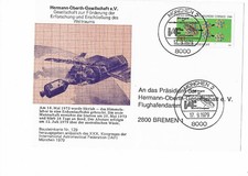 W505Karte Hermann Oberth Gesellsch.Erforschung Erschließung Weltraum München1979