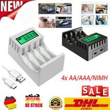 Akku Ladegerät Batterieladegerät AA/AAA NiMH Akkus USB 4 Slot Charger Universal