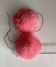  echt Pelz Fell Bommel Kaninchen Pelzbommel Bärenohren Pompon Mütze Ski