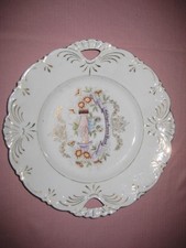 antike Zierteller,Hochzeitsteller,Glaubensteller Vintage Dachbodenfund