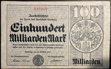 Notgeld hamburg 100 - notgeld, milliarden