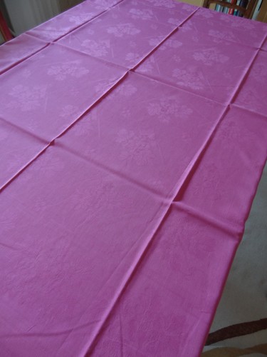 Vintage tischdecke pink damast - vintage,