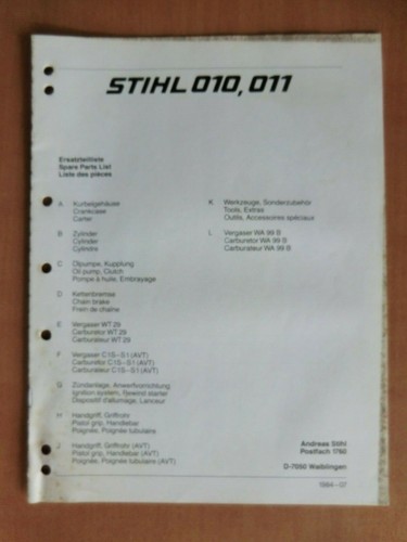 Ersatzteilliste stihl - ersatzteilliste,