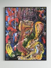 Daniel Pultorak  Im Schatten des goldenen Elefanten 2025 Kunst gerahmt Öl Art