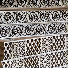 2m fortlfd. ornamentierte Zierleisten - Holz 10cm- orientalische Dekoration Wand