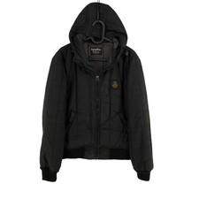 RefrigiWear Schwarz Kapuze Gepolstert Bomberjacke Jacke GRÖSSE XS